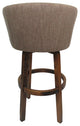 Swivel Counter Metal Bar Stool 26", 30" Extra Tall 34" - Joey - Vivian Base, Basin Beige - Dark Moca, 26"