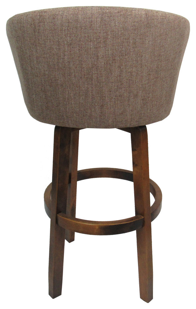 Swivel Counter Metal Bar Stool 26", 30" Extra Tall 34" - Joey - Vivian Base, Basin Beige - Dark Moca, 26"