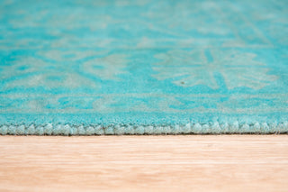 EORC Green Hand-Tufted Wool Overdyed Rug, 7'9x9'9