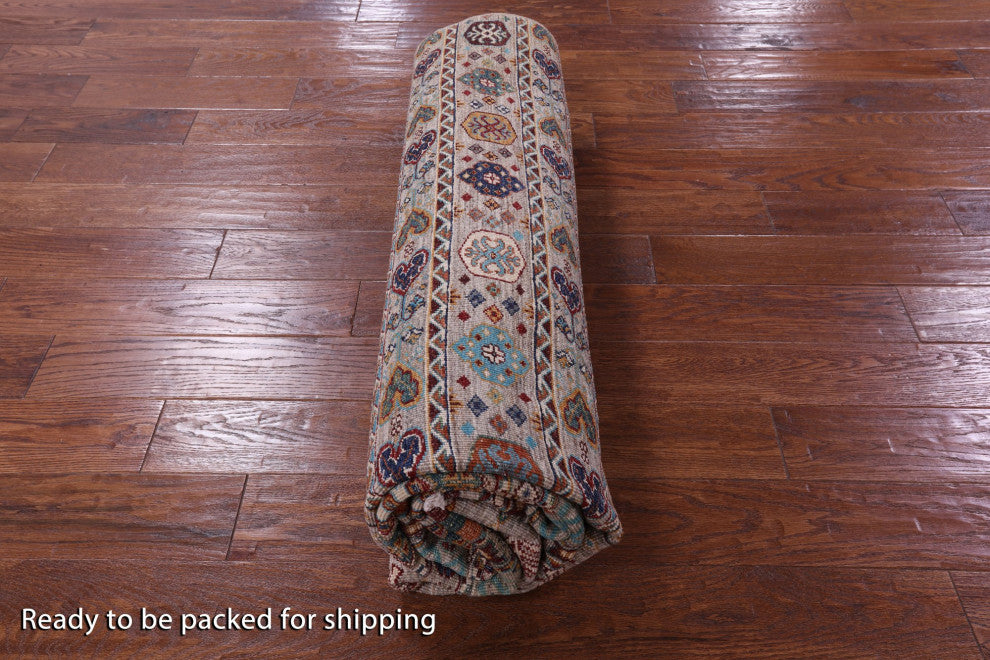 6' 11" X 9' 7" Super Kazak Khorjin Handmade Wool Rug Q10315