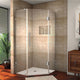 Neoscape 34"x34"x72" Completely Frameless Neo-Angle Shower Enclosure, Stainless