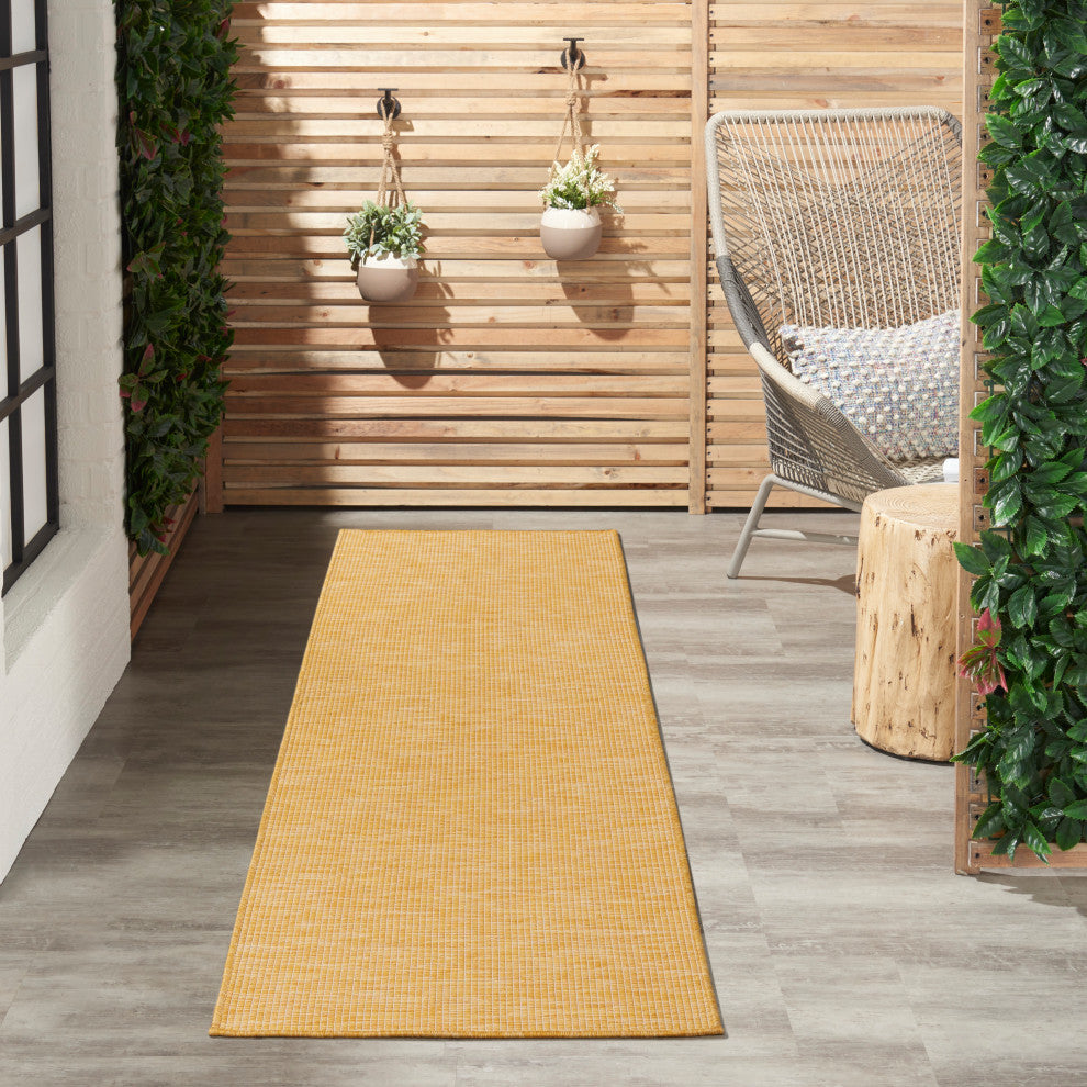 Nourison Positano Contemporary Area Rug, Yellow, 2'2"x8' Runner