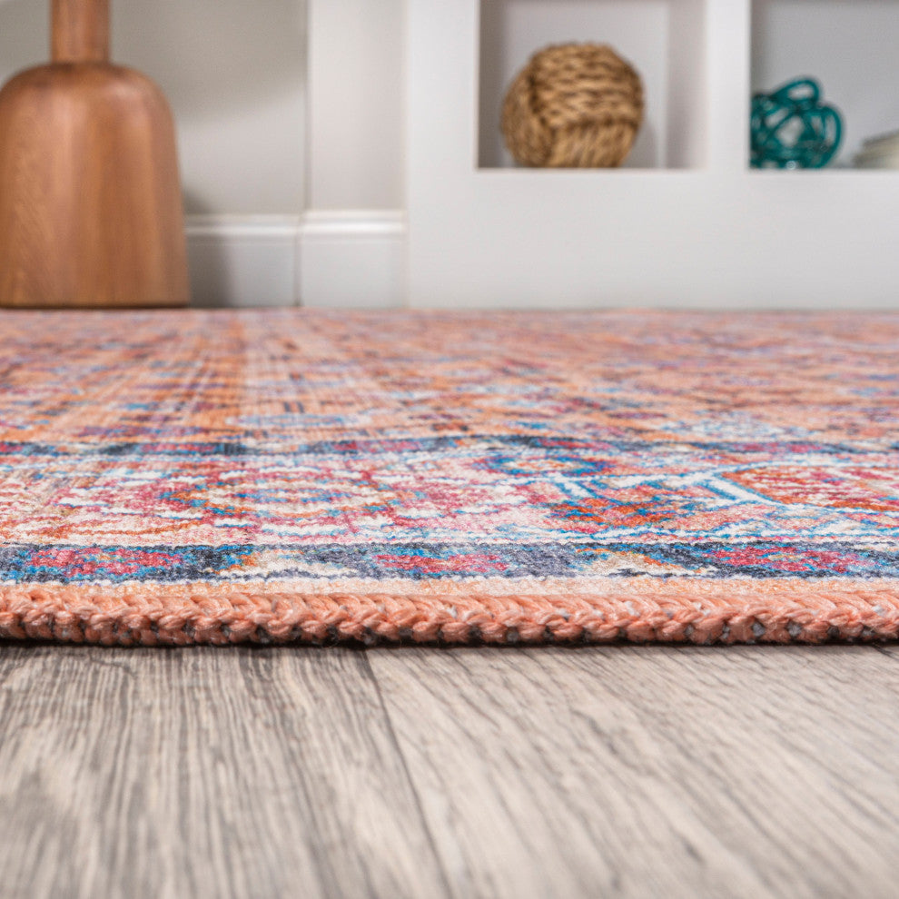 Kemer All-Over Persian Machine Washable Indoor Multi Area Rug, Multi, 8 X 10