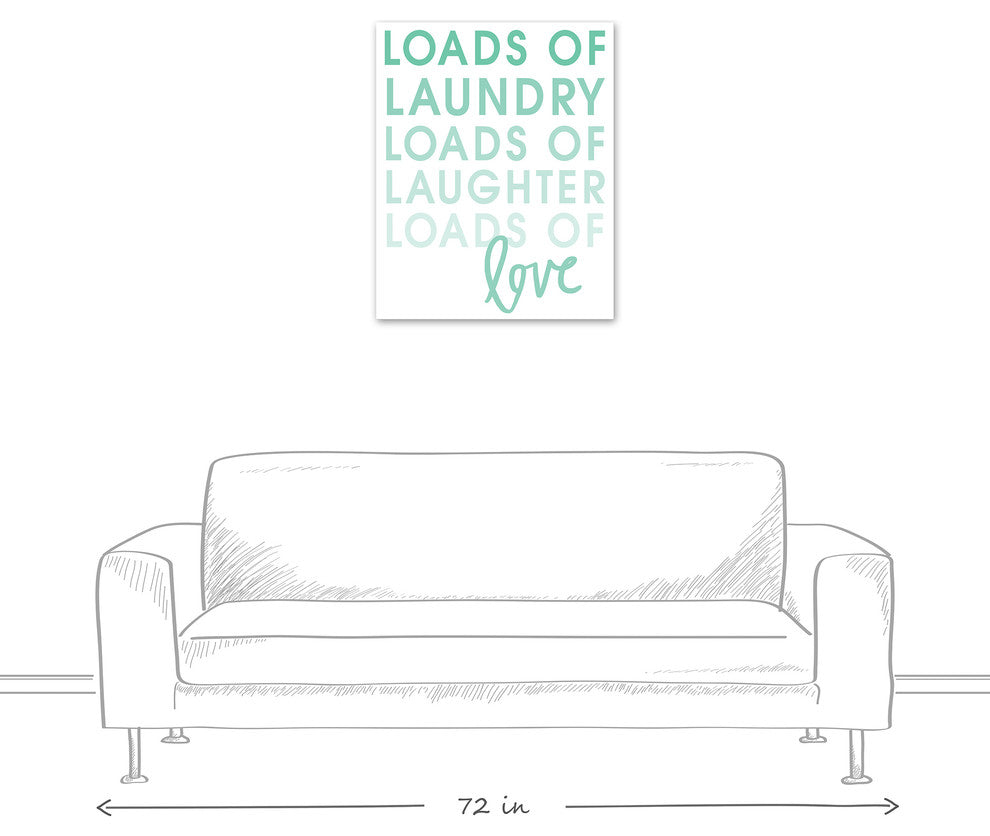 Loads of Laundry, Laughter, and Love Wall Art, Teal, 24x30