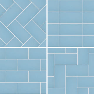 Piscina Brick Matte Blue Porcelain Floor and Wall Tile