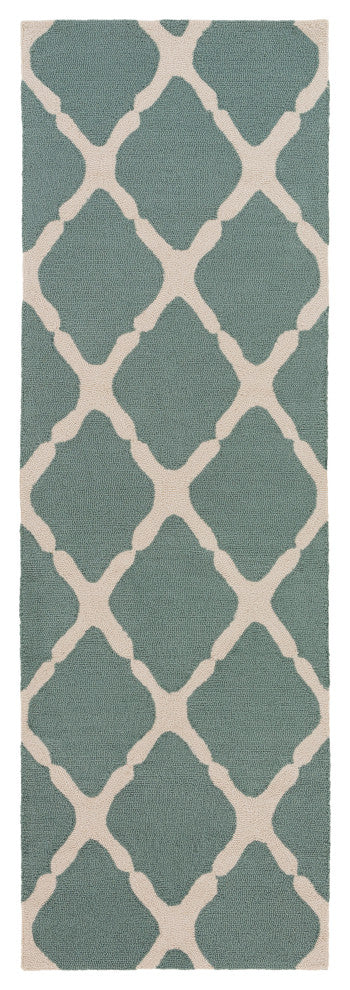 Surya Rain RAI-1245 8' Round Rug, Ivory/Teal