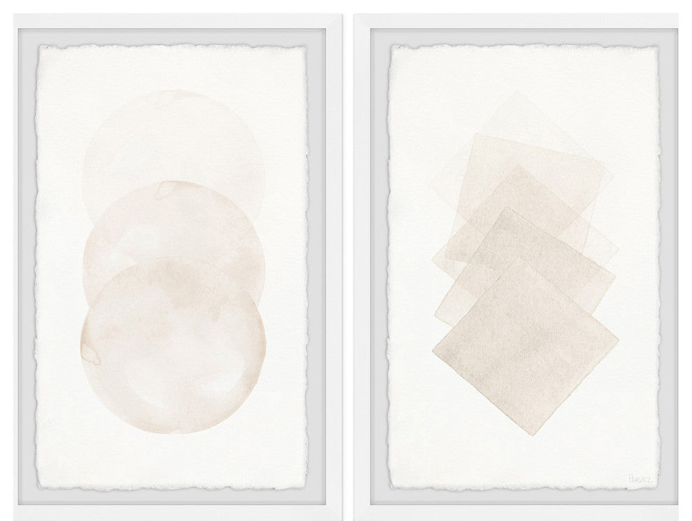 Fading Creams Diptych, 24"x18"