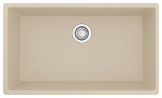 Karran QU-812 Undermount 32.5" Single Bowl Quartz Kitchen Sink, Bisque