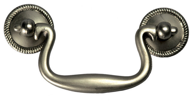 Belwith Hickory 3 " Manor House Silver Stone Bail Cabinet Pull P8049-ST Hardware