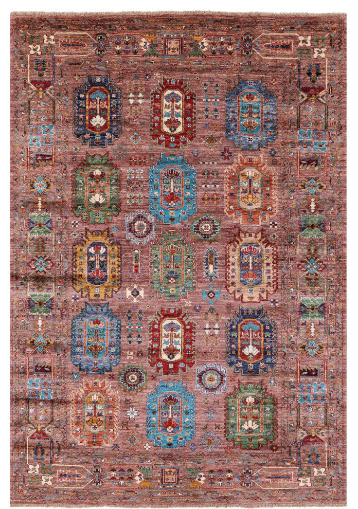 5' 8" X 8' 0" Fine Turkmen Ersari Handmade Wool Rug - Q12229