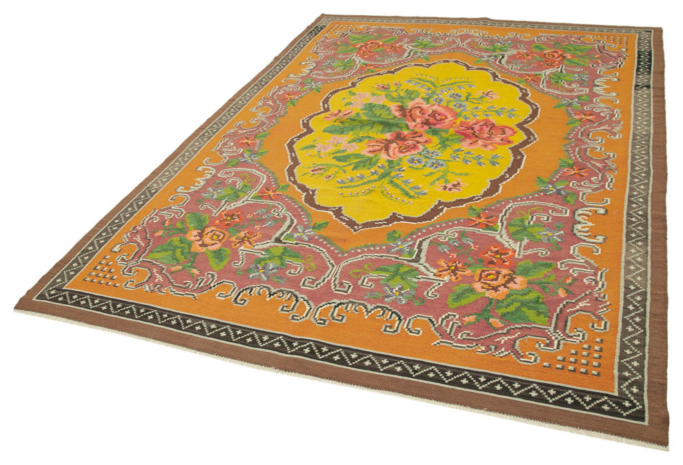 Rug N Carpet - Handmade Bessarabian 6' 7'' x 9' 4'' Unique Flatweave Kilim Rug