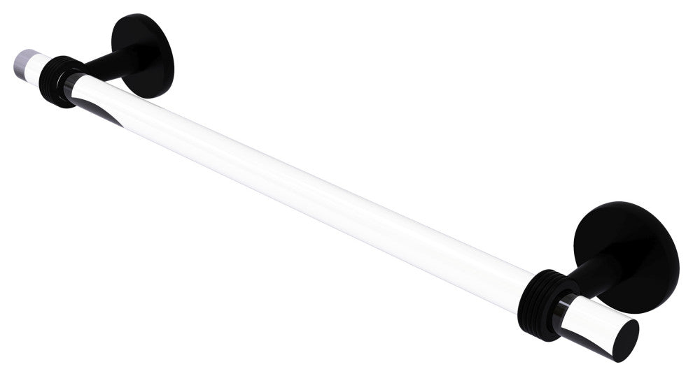 Clearview 36" Towel Bar with Groovy Accents, Matte Black