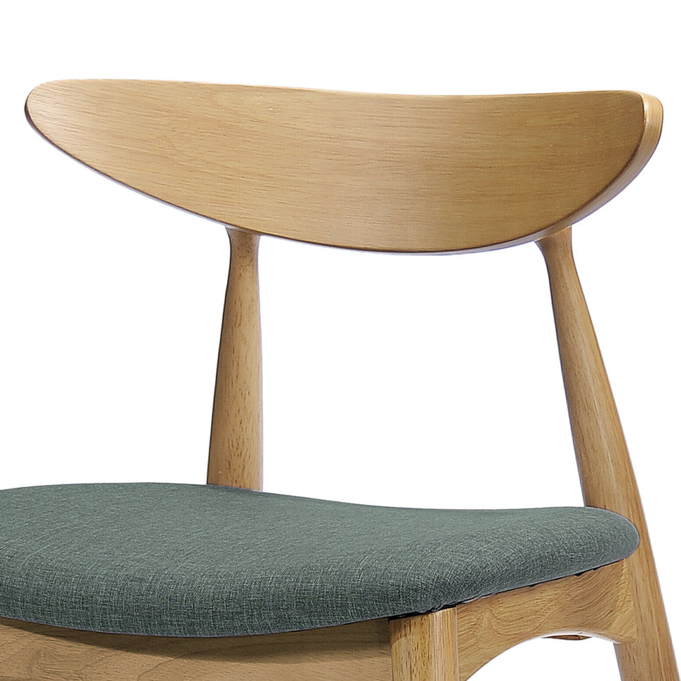 GDF Studio Issaic Mid-Century Design Wood Dining Chairs, Set of 2, Gray/Oak