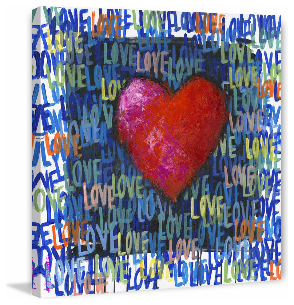 "Blue Love" Painting Print on Wrapped Canvas, 48x48