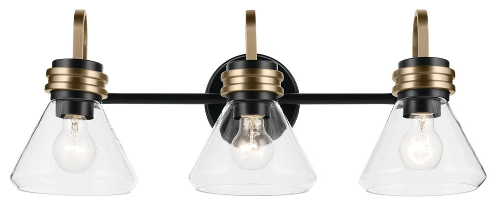 26" 3-Light Vanity Light With Clear Glass