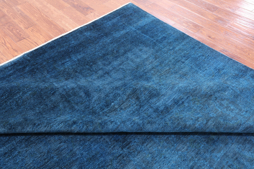 7' 9" X 9' 9" Full Pile Overdyed Hand Knotted Wool Rug - Q12856
