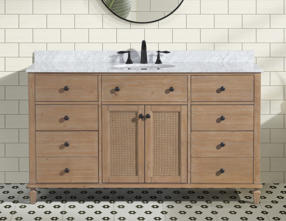 Ari Kitchen and Bath Annie 60" Single Bath Vanity Weathered Fir