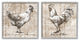 Rustic Hen Rooster Illustration Life is Good Phrases,12 x 12