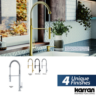 Karran Single-Handle Pull-Down Sprayer Kitchen Faucet, Brushed Gold