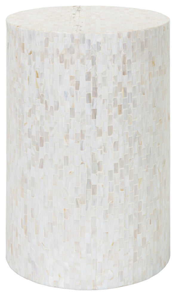 Surya Iridescent ISC-001 End Table, Ivory/Gray