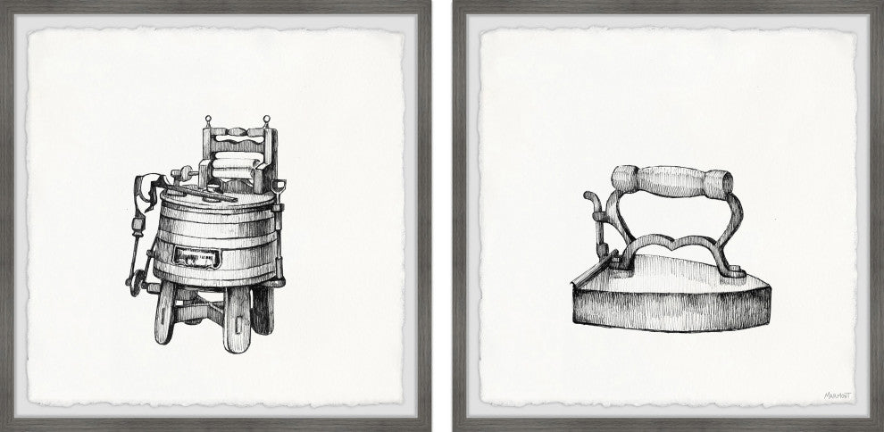 Old Washer Diptych, 2-Piece Set, 18x18 Panels