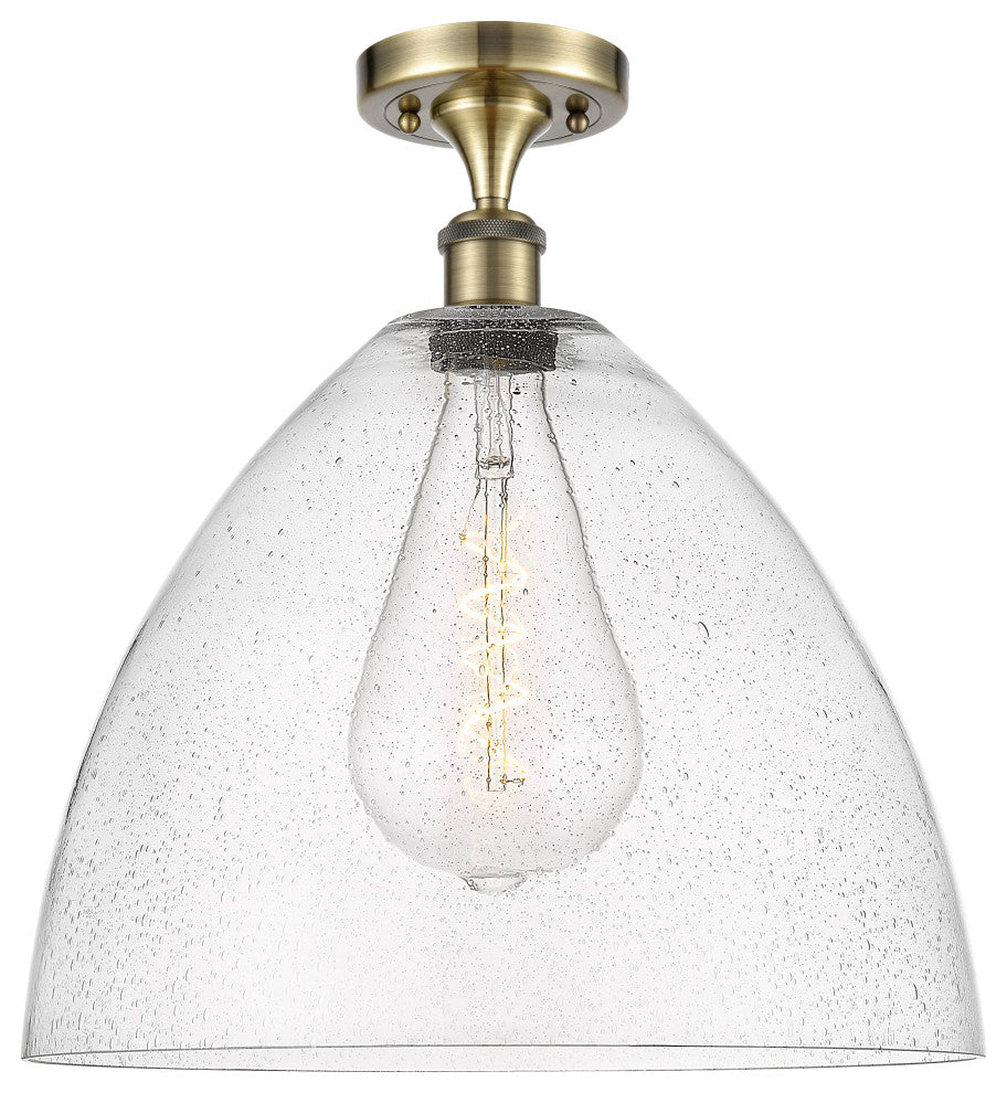Innovations 516-1C-AB-GBD-164 1 Light Semi-Flush Mount, Antique Brass