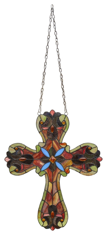Chloe Lighting Adela Victorian Tiffany-style Stained Glass Window Panel 20" Tall