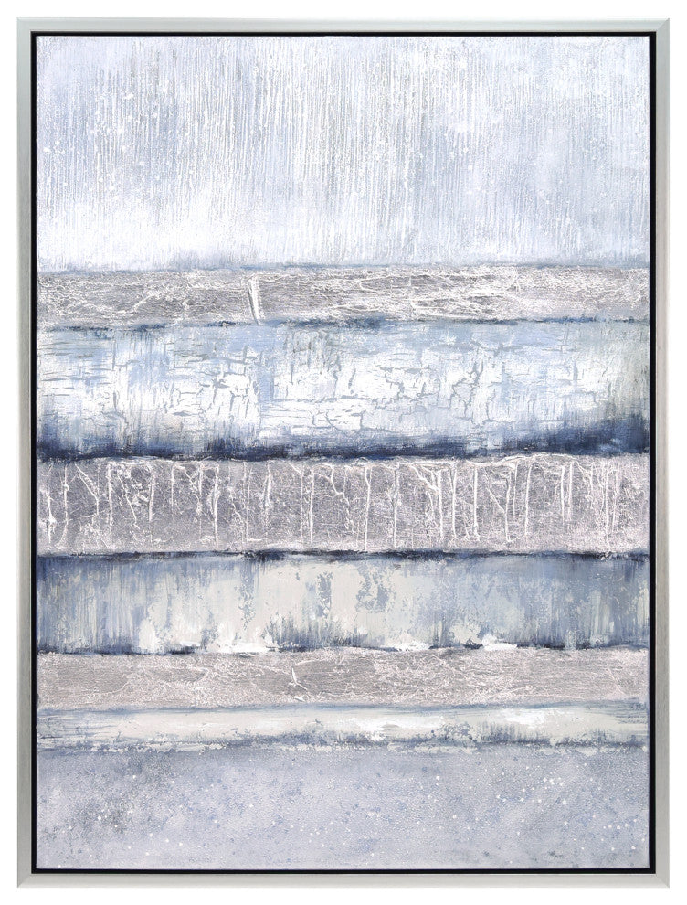 Winter Steps Textured Metallic Hand Painted Framed Wall Art by Martin Edwards
