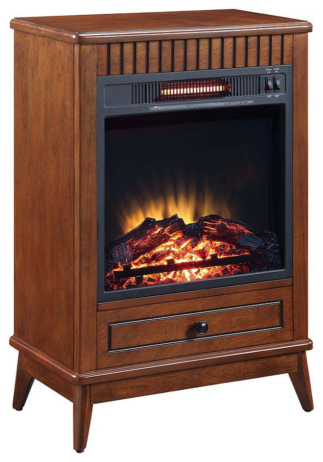 Acme Hamish Fireplace Walnut Finish