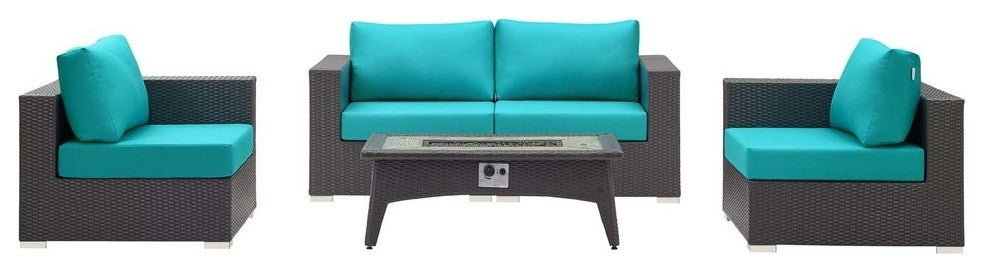 Convene 5 Piece Set Outdoor Patio with Fire Pit