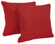 18" Outdoor Spun Polyester Square Throw Pillows, Set of 2, Papprika