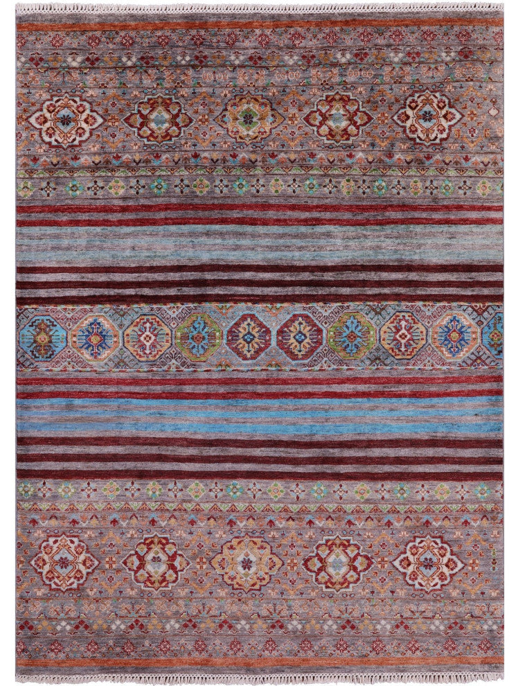 5' 2" X 6' 10" Super Kazak Khorjin Handmade Wool Rug Q11290
