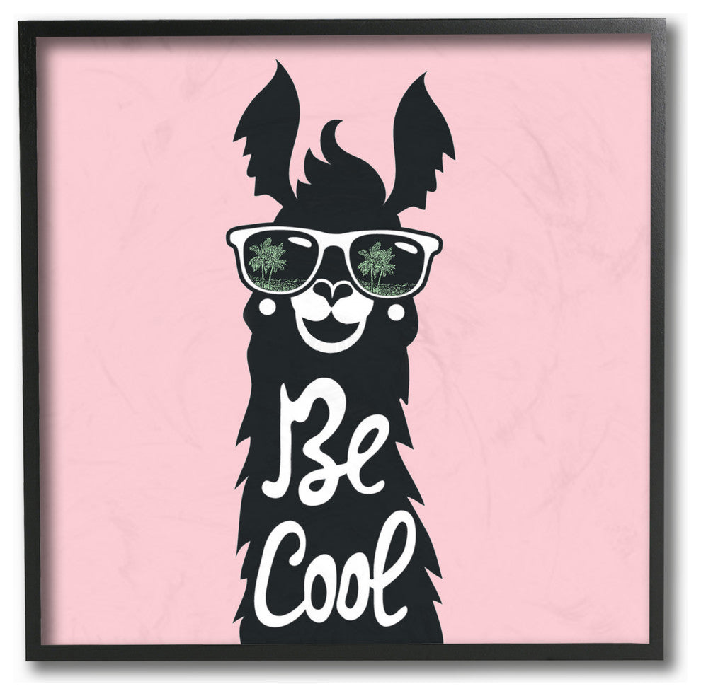 Be Cool Llama with Sunglasses, 12x12, Framed Giclee Texturized Art