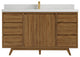 Madison Teak 60 Single Bathroom Vanity in Dark Natural 2" Carrara Quartz