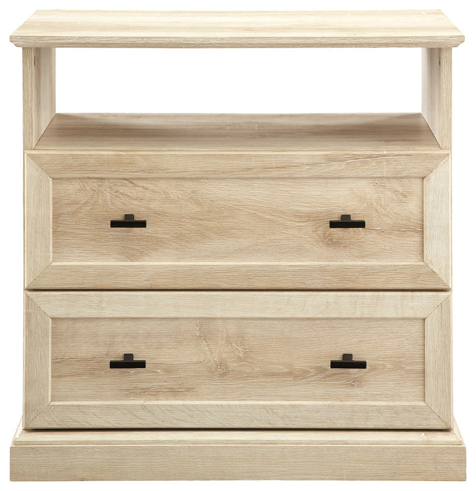 Classic 2 Drawer End Table, White Oak
