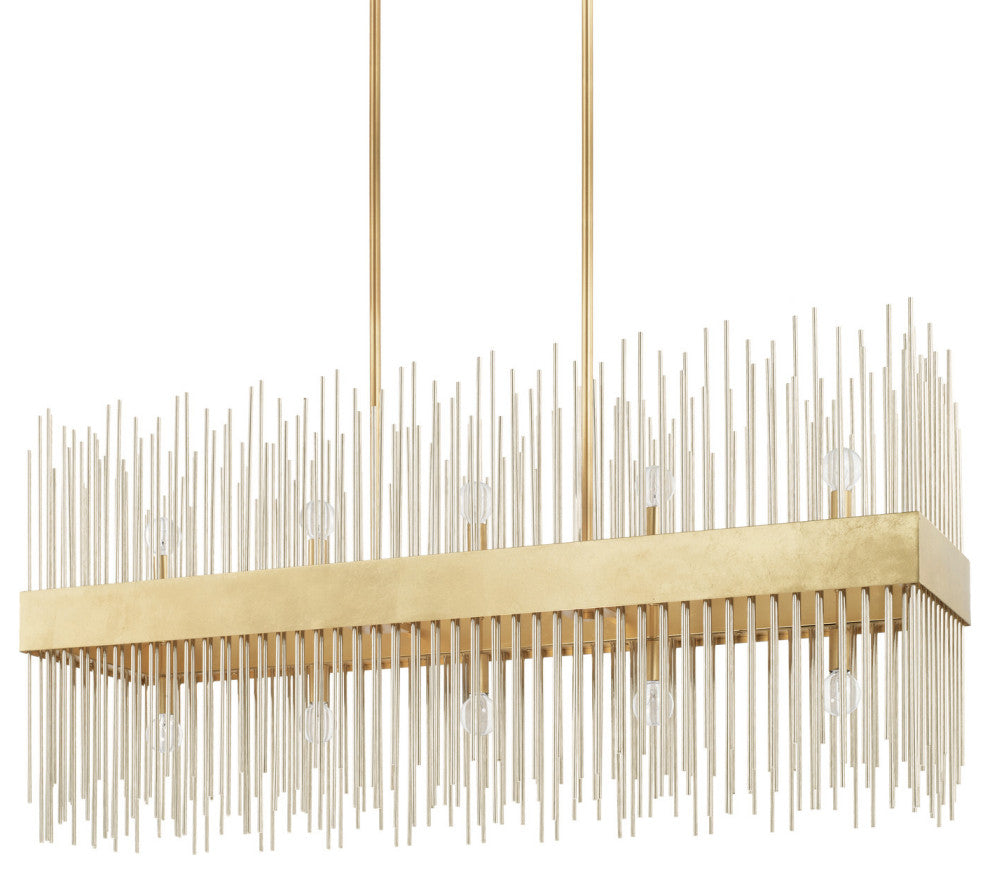 Capital Lighting 825401 Lena 10 Light 46"W Linear Chandelier - Fire and Ice