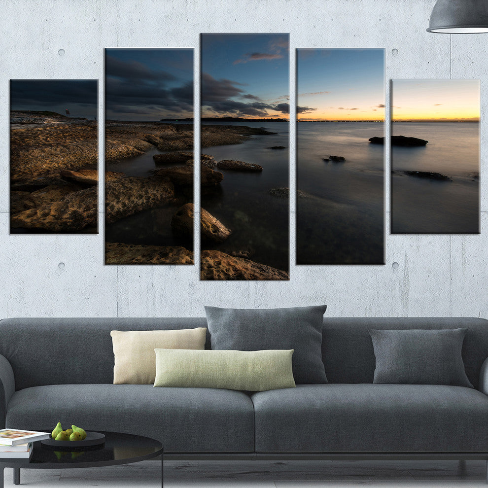 "Dark Sydney Coastline" Canvas Print, 5 Panels