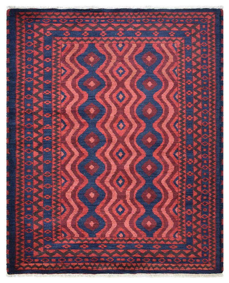HAND KNOTTED WOOL & SILK ECO-FRIENDLY ORIENTAL AREA RUGS -Runner,Multicolor, Multicolor, [Rectangle] 5'x8'