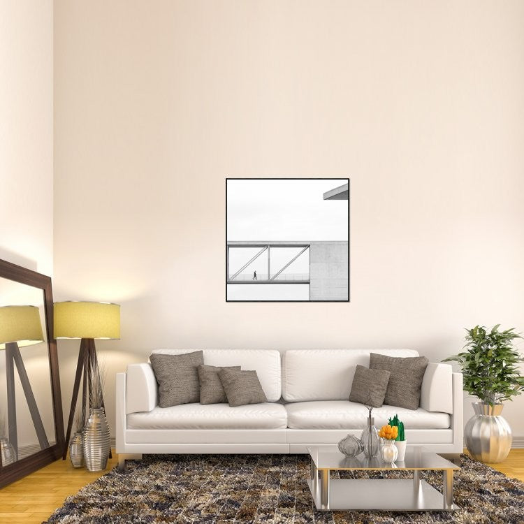 "Across The Bridge" Framed Canvas Giclee by Klaus Lenzen, 41x41"