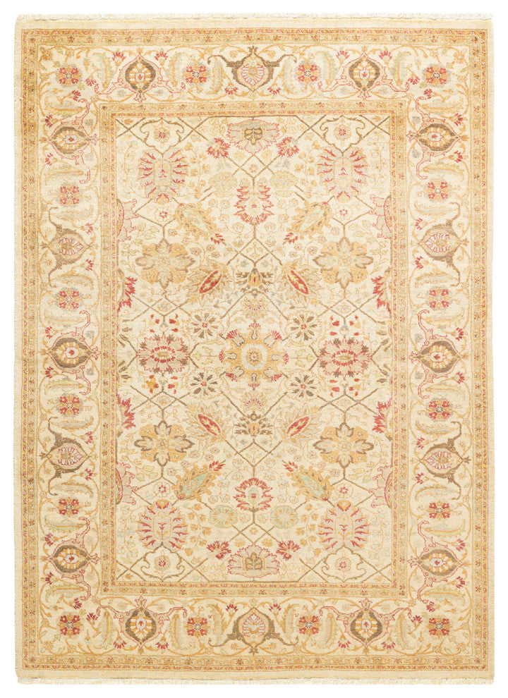 Mogul, One-of-a-Kind Hand-Knotted Area Rug Ivory, 4'1"x5'10"