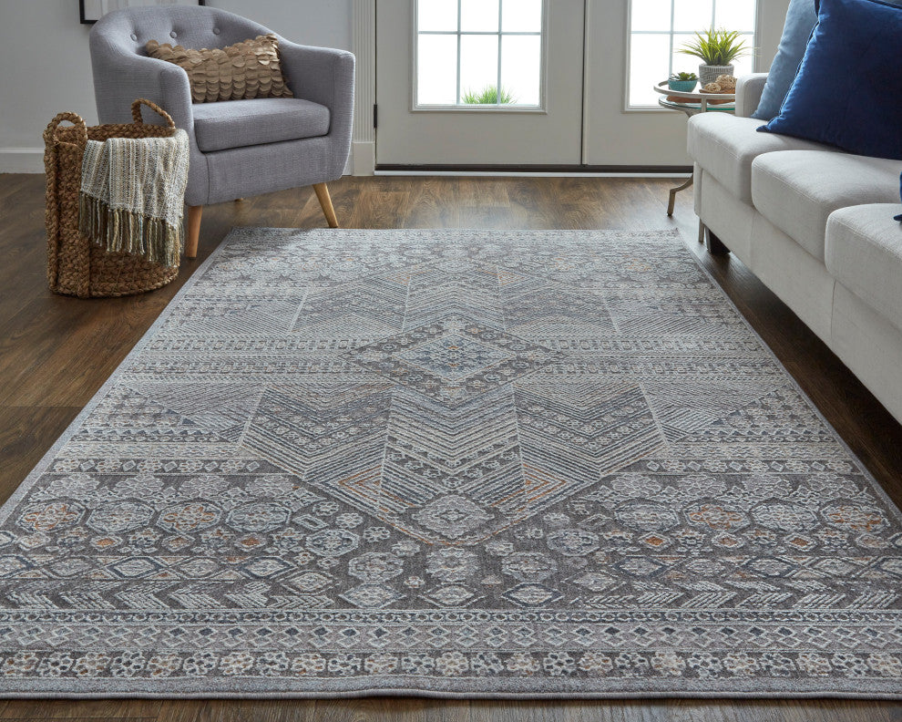 Weave & Wander Edwardo Rug, Ivory/Charcoal Gray, 12' x 15' Rug