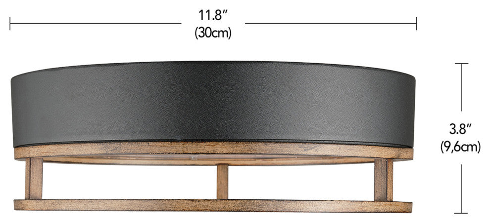 Ray Black 18.5W Flush Mount Ceiling Light