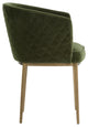 Cornella Dining Chair, Antique Brass, Green