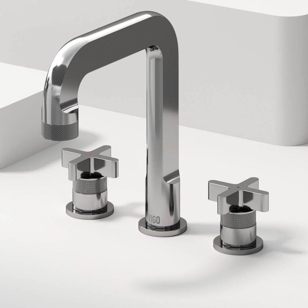 VIGO Wythe 9" H 2-Handle Widespread Bathroom Faucet, Chrome