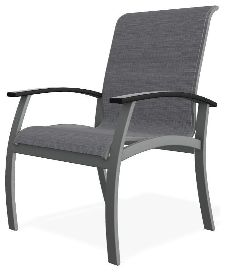 Belle Isle Sling Outdoor Dining Chair, Augustine Pewter/Graphite
