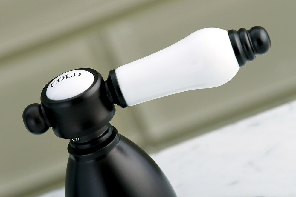 Kingston Brass Widespread Bathroom Faucet With Brass Pop-Up, Oil Rubbed Bronze