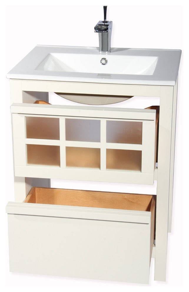 Terranova Bathroom Vanity, Ivory, 40"