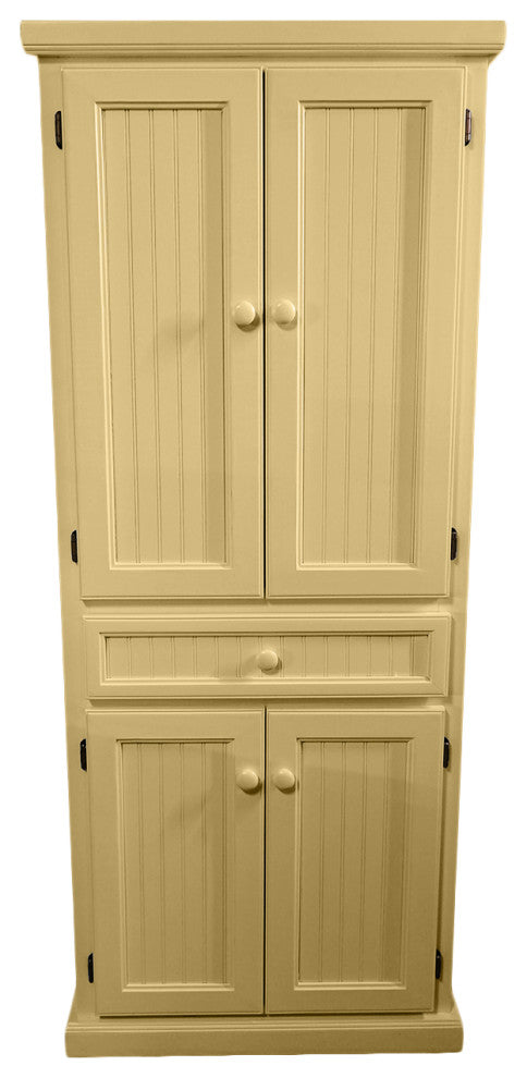 Coastal Wide Kitchen Pantry Cabinet, Cupola Yellow