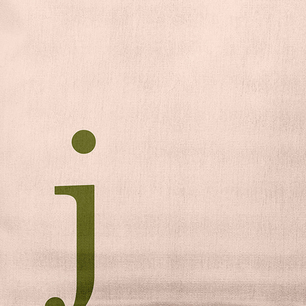 18"x18" Modern Monogram Decorative Throw Pillow, Olive