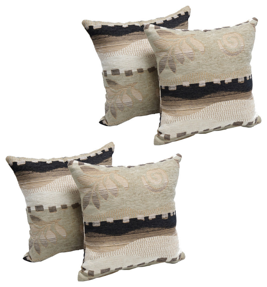 17" Tapestry Throw Pillows With Inserts, Set of 4, Dessert Horizon